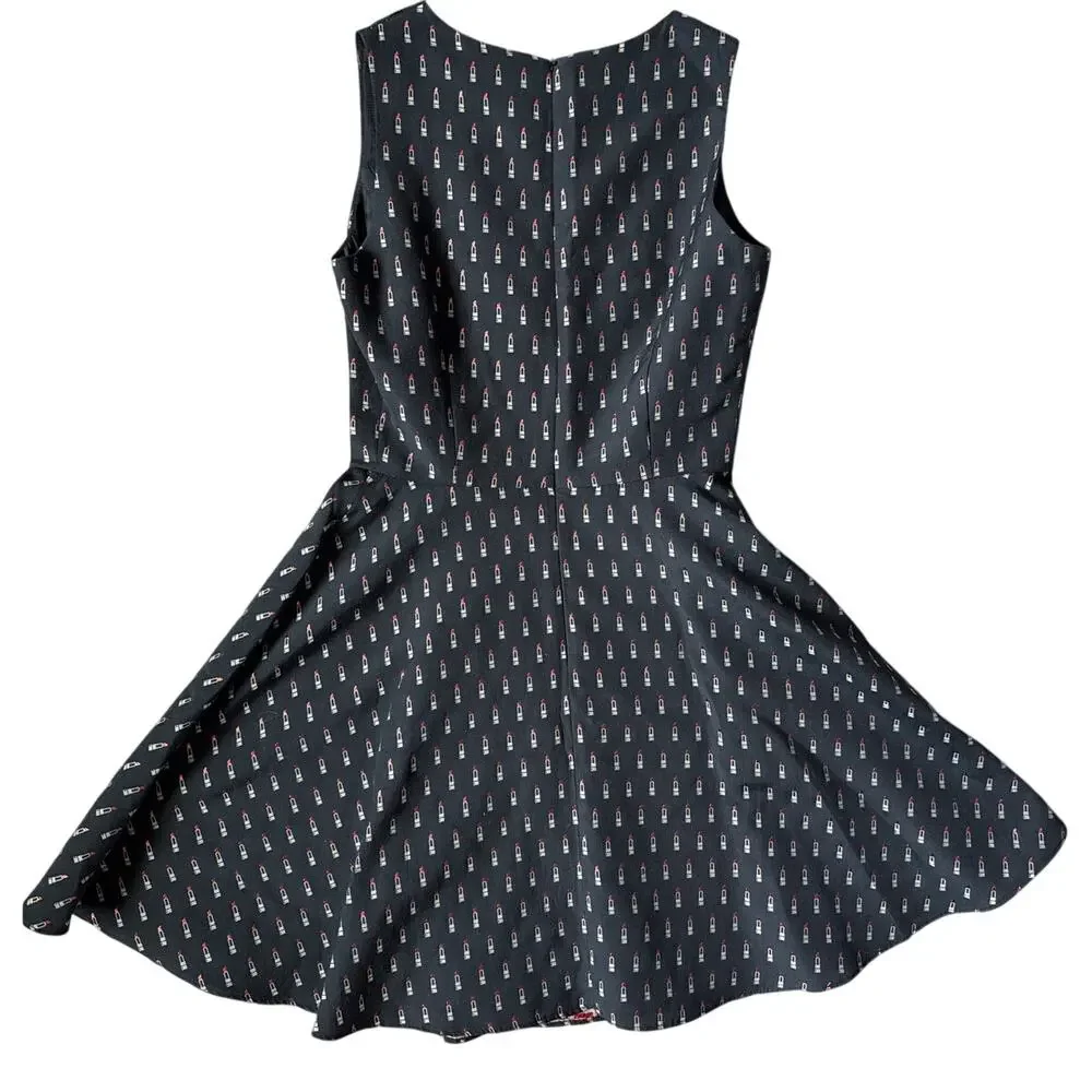 Shoshanna Elvira Metallic Lipstick Fit and Flare Dress Black Size 4‎